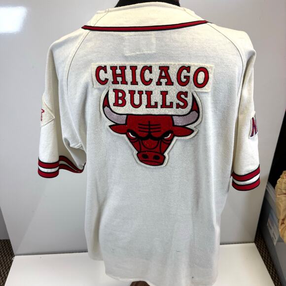 Vtg Chicago Bulls Baseball Style Jersey 90s NBA Basketball Sz XL - Picture 3 of 16